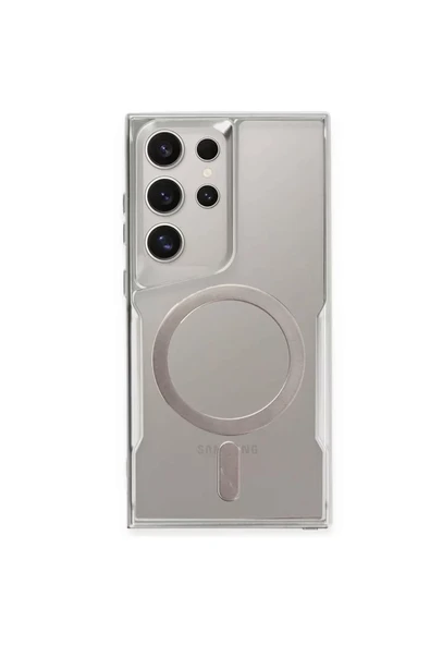 Newface Samsung Galaxy S24 Ultra Kılıf Boyi Magsafe Silikon Kapak - Gümüş ürün görseli 1