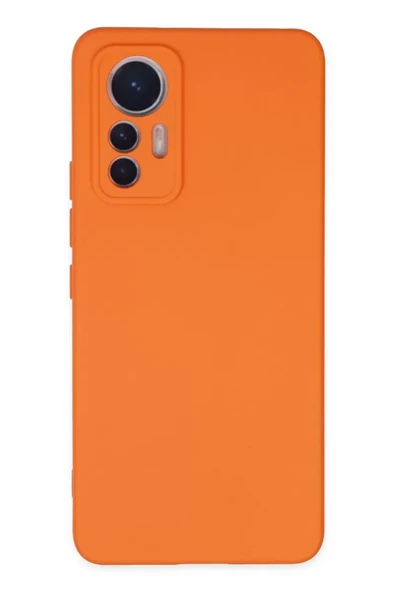 Newface Xiaomi Mi 12 Lite Kılıf Nano içi Kadife Silikon - Turuncu ürün görseli 1