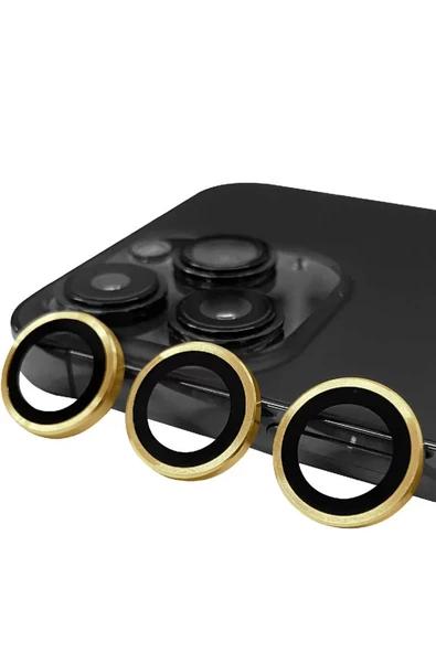 Newface Apple iPhone 13 Pro Max Raze Metal Kamera Lens - Gold ürün görseli 1
