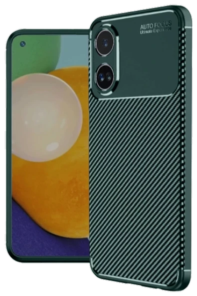 Newface Oppo A60 Kılıf Auto Focus Karbon Kapak - Koyu Yeşil ürün görseli 1