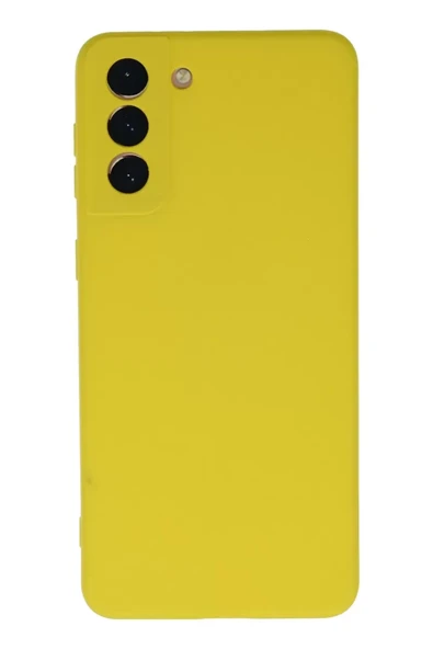 Newface Samsung Galaxy S21 Plus Kılıf Nano içi Kadife Silikon - Sarı ürün görseli 1