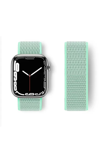 Newface Apple Watch 42mm Hasırlı Cırtcırtlı Kordon - Turkuaz ürün görseli 1