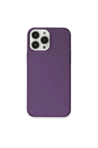 Newface Apple iPhone 13 Pro Max Kılıf Pc Sert Şeffaf Kapak - Mor ürün görseli 1