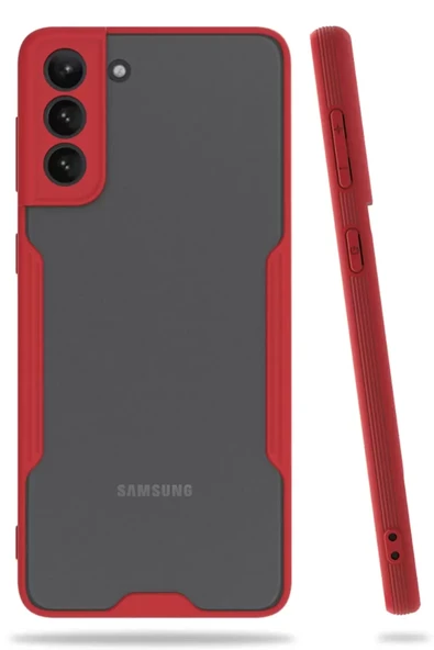 Newface Samsung Galaxy S21 Plus Kılıf Platin Silikon - Kırmızı ürün görseli 1