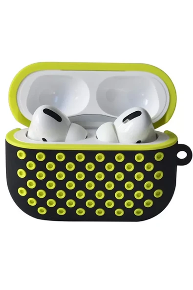 Newface Apple Airpods Pro 2 (2.nesil) Spor Delikli Kılıf - Siyah-Sarı ürün görseli 1