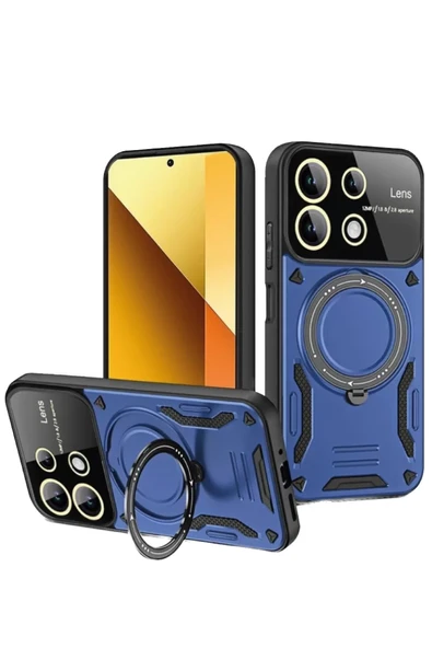 Newface Xiaomi Redmi Note 13 4G Kılıf Joy Lens Standlı Kapak - Lacivert ürün görseli 1