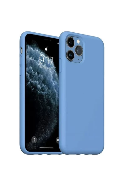Newface Apple iPhone 11 Pro Max Kılıf Nano içi Kadife Silikon - Mavi ürün görseli 1
