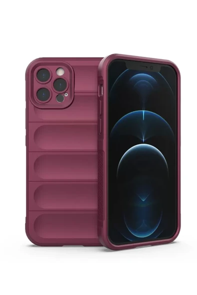 Newface Apple iPhone 12 Pro Kılıf Optimum Silikon - Bordo ürün görseli 1