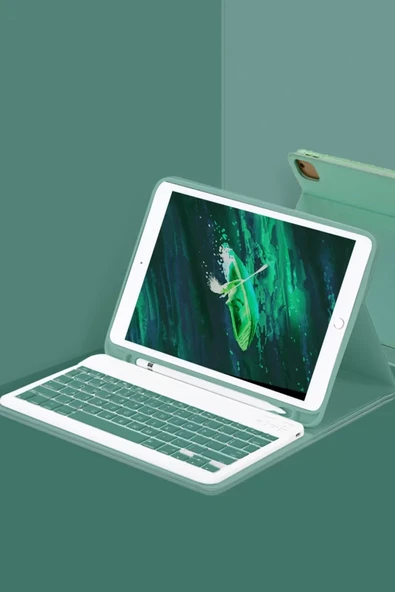 Newface Apple iPad Pro 11 (2024) Kılıf KC01 Smart Klavyeli Tablet Kılıfı - Koyu Yeşil ürün görseli 1
