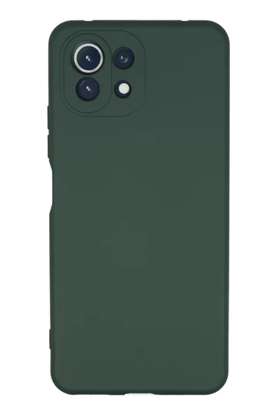 Newface Xiaomi Mİ 11 Lite Kılıf Nano içi Kadife Silikon - Koyu Yeşil ürün görseli 1