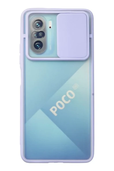 Newface Xiaomi Poco F3 Kılıf Palm Buzlu Kamera Sürgülü Silikon - Lila ürün görseli 1
