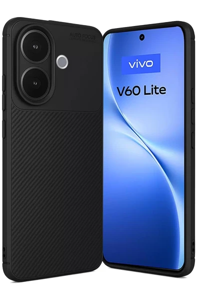 Newface Vivo V60 Lite Auto Focus Karbon Kapak - Siyah ürün görseli 1