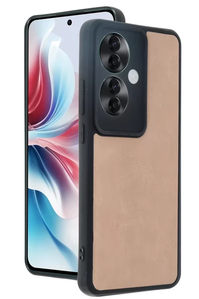 Newface Oppo Reno 11F Kılıf Aras Deri Kapak - Pudra ürün görseli 1