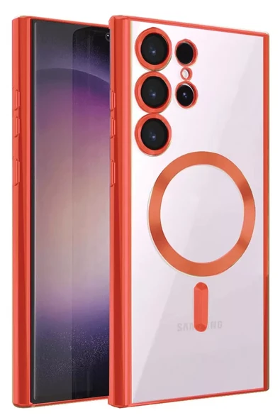 Newface Samsung Galaxy S25 Ultra Kılıf Kross Magneticsafe Kapak - Kırmızı ürün görseli 1