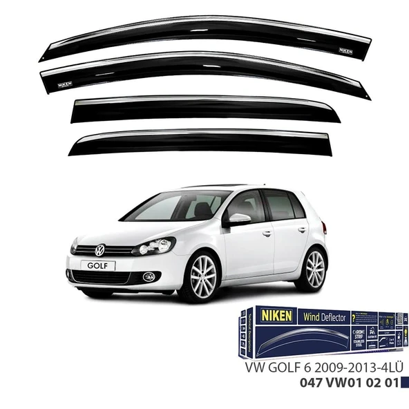Niken VW Golf 6 Cam Rüzgarlığı Kromlu 2009-2013 4'Lü ürün görseli 1