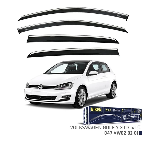Niken VW Golf 7 Cam Rüzgarlığı Kromlu 4'Lü 2013+ Sonrası ürün görseli 1