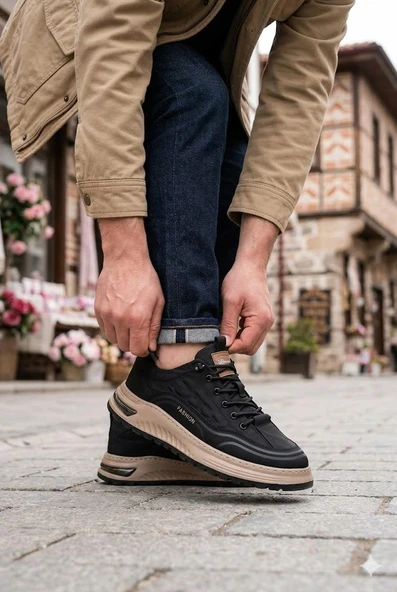 Pepita E146 Rahat Hafif Keten Özel Tasarım Spor Sneaker Erkek Ayakkabı ürün görseli 1