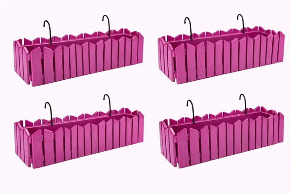 OZN-616 Efes Askılı Balkon Saksı Takımı 9 Litre 4 Adet No: 2 Vişne ürün görseli 1