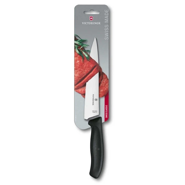 Victorinox 6.8003.19B 19cm Siyah Doğrama Bıçağı, Blisterli Paket ürün görseli 1