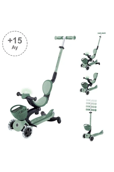 Globber Go Up Baby 360 Işıklı Scooter - Zeytin Yeşili ürün görseli 1