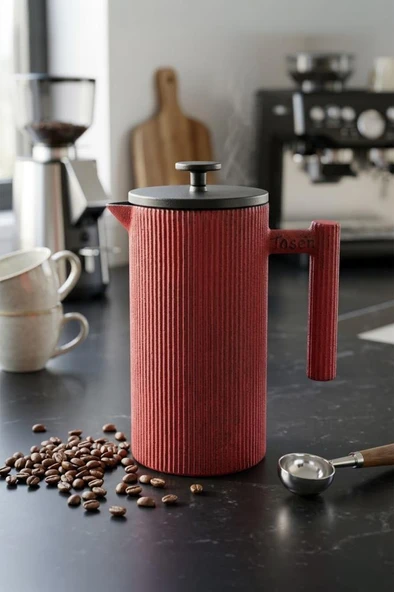 Bambum Linden - Döküm Demlik French Press 350 ml Kırmızı ürün görseli 1