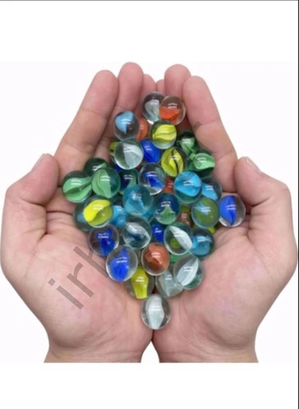 100 Adet Misket Gülle Bilye Oyuncak Eski Nostaljik Cam Hediyelik Eğitici Oyuncak ürün görseli 1