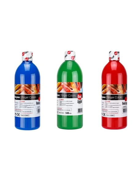 Red Apple Parmak Boya 3x500 gr 3'lü Parmak Boya Seti Kırmızı-Mavi-Yeşil ürün görseli 1