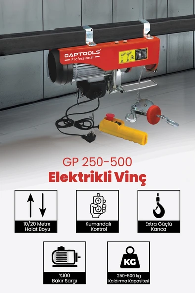 Gaptools Elektrikli Vinç 250/500Kg GP250-500 ürün görseli 1