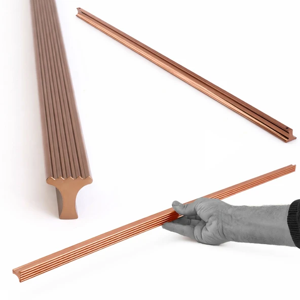 FOÇA Bronz Uzun Çekmece Kulp 1184 mm Metal Dolap Kulpu Mutfak Banyo Gardırop Mobilya Kolu ürün görseli 1