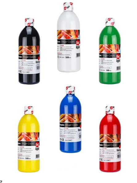 Red Apple Parmak Boya Ana Renkler 6x500 gr 6'lı Set ürün görseli 1