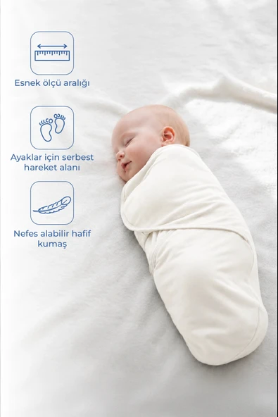 Babyjem Soft Pratik Penye Kundak Ekru %100 Pamuk ürün görseli 1