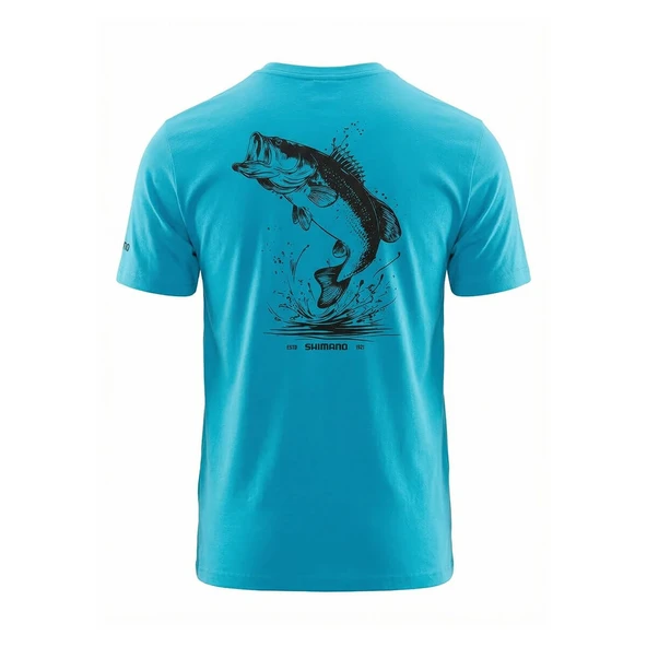 Shimano Mavi Levrek T-Shirt  Medium - Resim 2