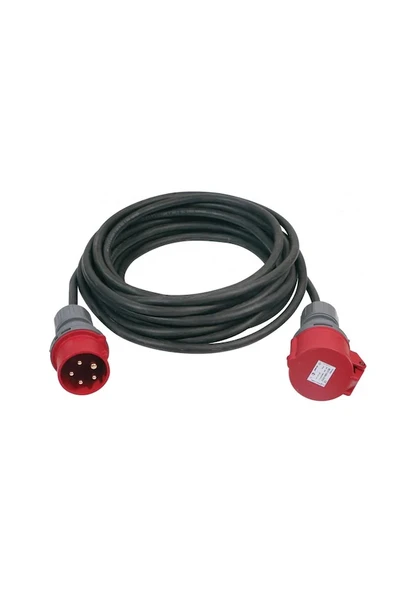 Bemis 10 Metre Bemis Cee Norm 5x6 Ttr 5 Kablolu Ip44 5/32a 380v Düz Fiş - 5/32a 380v Uzatma Priz 5/32a Priz ürün görseli 1