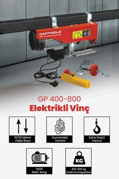 Gaptools Elektrikli Vinç 400/800Kg GP400X800 ürün görseli 1