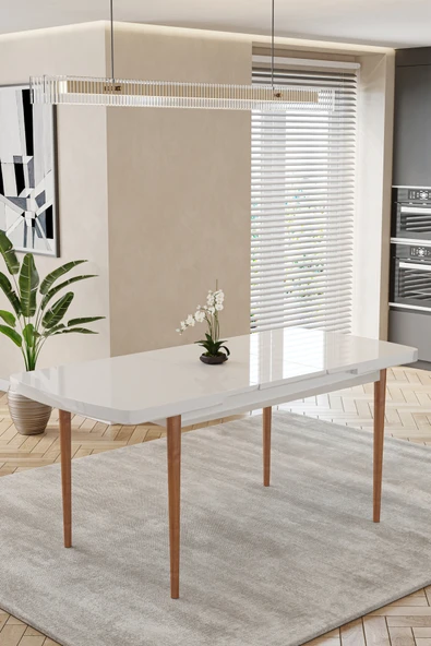 Kaktüs Avm 80x170 Mdf Açılır Mutfak Masası - Beyaz ürün görseli 1