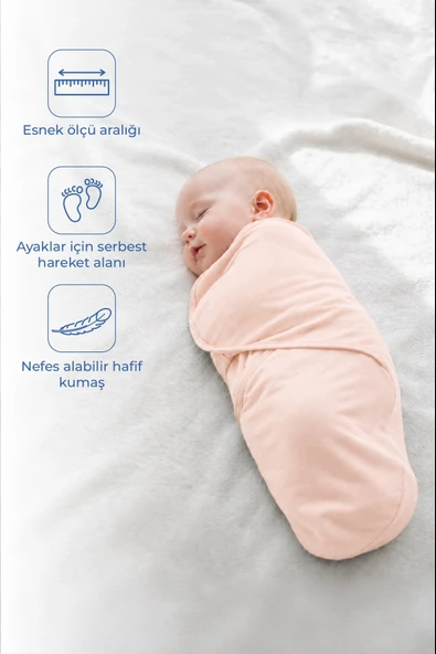 Babyjem Soft Pratik Penye Kundak Somon %100 Pamuk ürün görseli 1