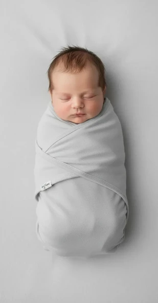 Babyjem Soft Pratik Penye Kundak Gri %100 Pamuk ürün görseli 1