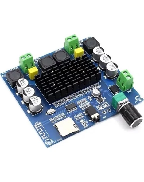 XH-A105 TDA7498 2x100W Bluetooth 5.0 Amfi Devresi | TF Kart ve AUX Girişli Ses Amplifikatörü ürün görseli 1
