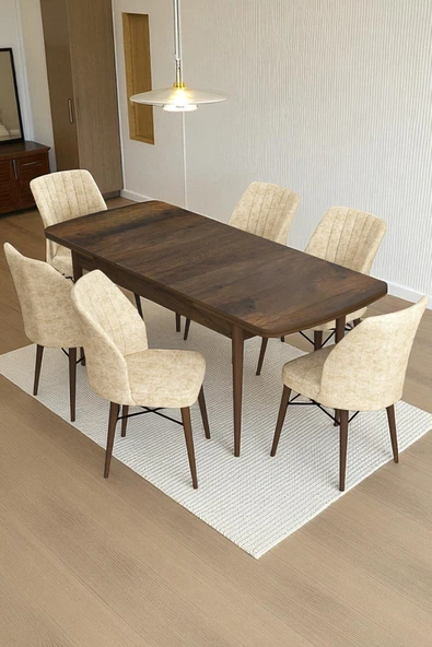 Kaktüs Avm Flexa Comfort Serisi 6 Adet Flex Sandalye Mutfak Masası Takımı ürün görseli 1