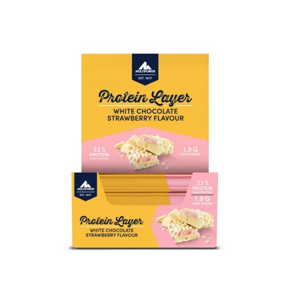 Protein Layer Beyaz Çikolata Çilek Aromalı 18X50gr ürün görseli 1