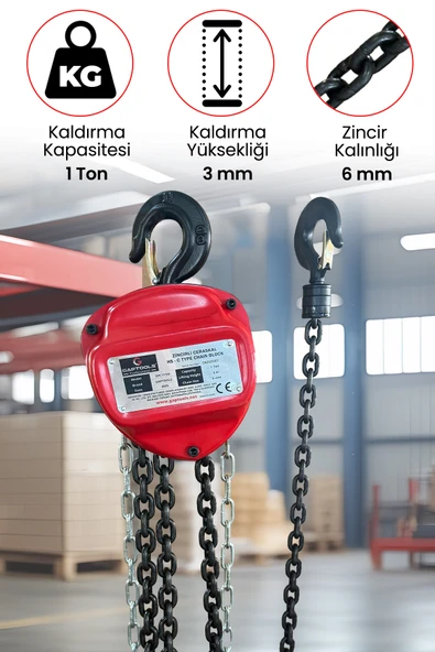 Gaptools Zincirli Caraskallar 1Ton 3Metre GPC1T3M ürün görseli 1