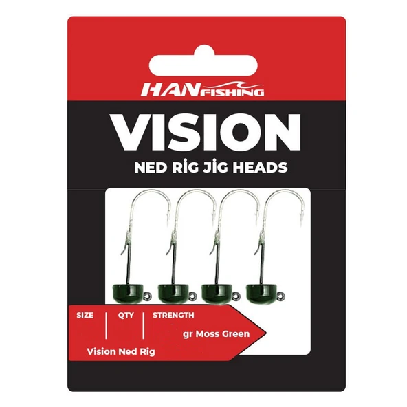 HanFish Vision Ned Rig MJG Green Jig Head  2 No - 2.8 Gr ürün görseli 1