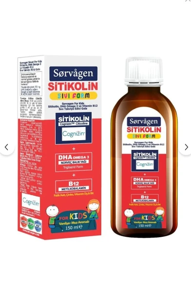 Sorvagen Smart Sıvı Form Stikolin Takviye Edici Gıda 150 ml ürün görseli 1