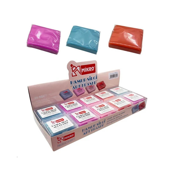 Mikro St. Hs-22 Pastel Renk Hamur Silgi 20 Li ürün görseli 1