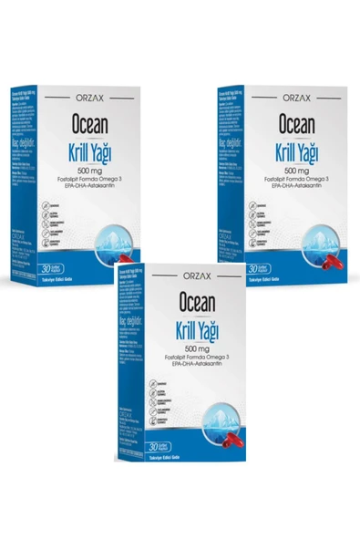 Krill Oil 500 Mg 30 Kapsül 3 Adet ürün görseli 1