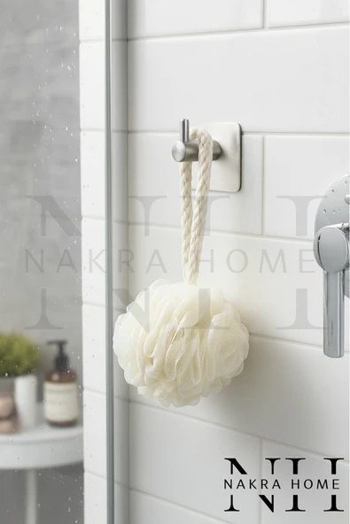 NAKRA HOME Paslanmaz Çelik Yapışkanlı 1 Adet Askılık Delmeden Montaj Suya Dayanıklı Çok Amaçlı Havluluk ürün görseli 1