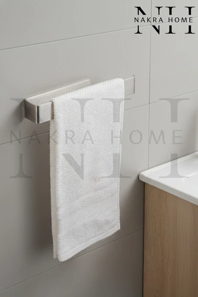 NAKRA HOME Paslanmaz Çelik Yapışkanlı Havlu Askısı  Delmeden Montaj Suya ve Neme Dayanıklı Havluluk Askılık ürün görseli 1