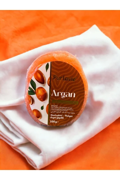 Kribi Arganlı 100 Gr Doğal Sünger Sabun - %100 Doğal Ve Parfümlü Sünger Sabunu ürün görseli 1