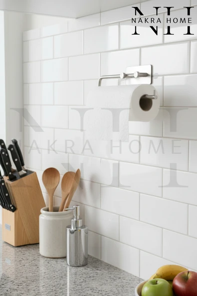 NAKRA HOME Paslanmaz Çelik Yapışkanlı Havlu Askılığı  Delmeden Montaj Neme Dayanıklı Havlu Peçete Askılığı ürün görseli 1