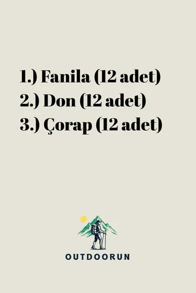 12'li Askerlik Seti Fanila Don Çorap - Temel ve Bedelli Askerlik Malzemeleri - Resim 2